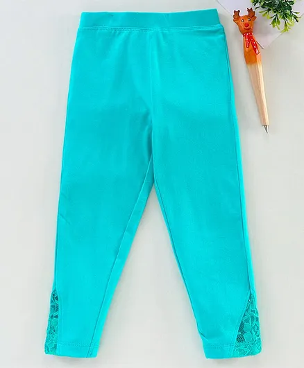 Under Fourteen Only Full Length Floral Design Leggings - Blue