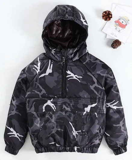 Under Fourteen Only Camouflage Full Sleeves Jacket - Brown