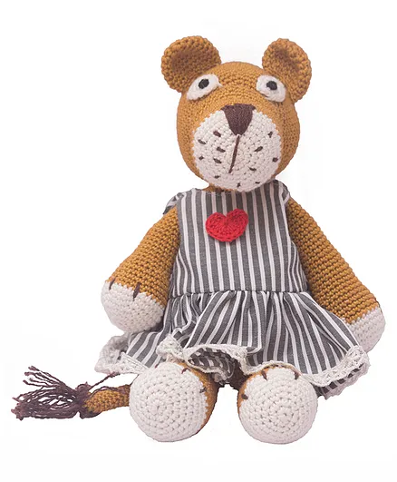 HAPPY THREADS Handmade Crochet Amigurumi Lisa Lion Toy Multicolour - Height 22.86 cm