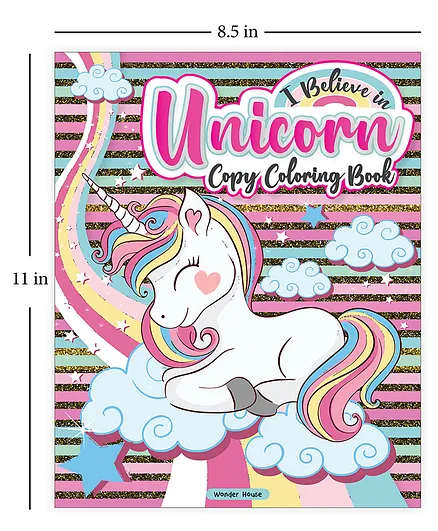 I Believe In Unicorn Copy Coloring Fun Activity Book - English