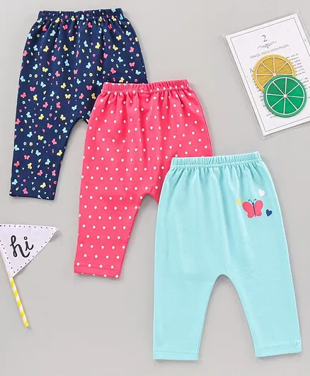 Babyhug Full Length Printed Diaper Pant Pack of 3 - Multicolor
