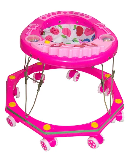 Baby Pa 8 Bend Activity Walker With Musical Toy Bar- Pink