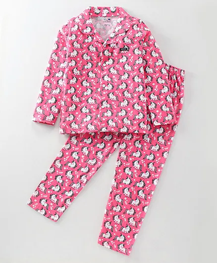 Niomoda Full Sleeves Night Suit Unicorn Print (Colour May Vary)