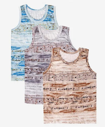Chipbeys Boys Pack Of 3 Printed Vests - Assorted