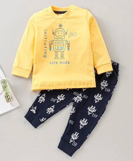Zero Full Sleeves Tee Printed - Yellow