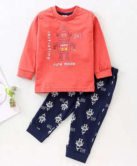Zero Full Sleeves Tee Printed - Red