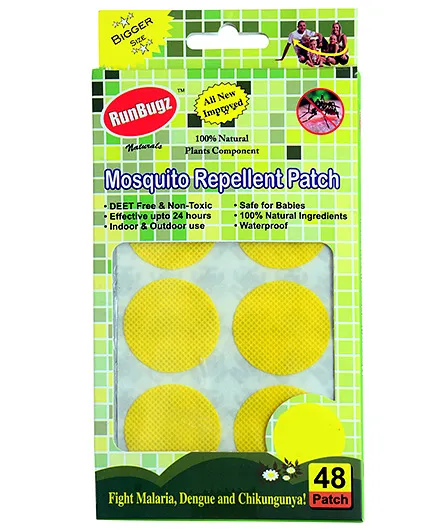 RunBugz Mosquito Repellent Patch Yellow - Pack Of 48