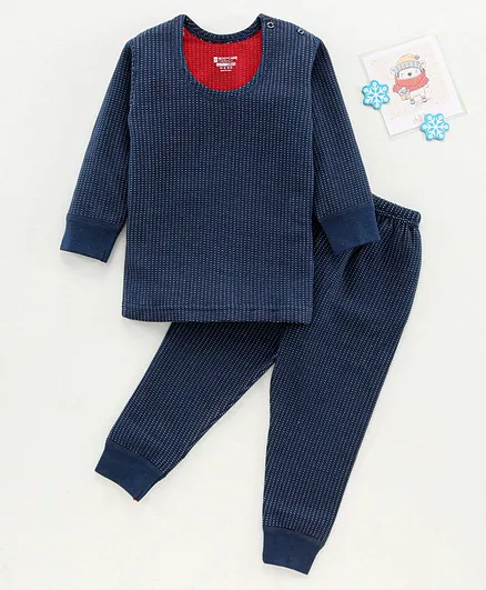 Bodycare Full Sleeves Anti Bacterial Thermal Set - Navy Blue