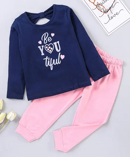 Ollington St. Full Sleeves Top & Joggers - Blue Pink