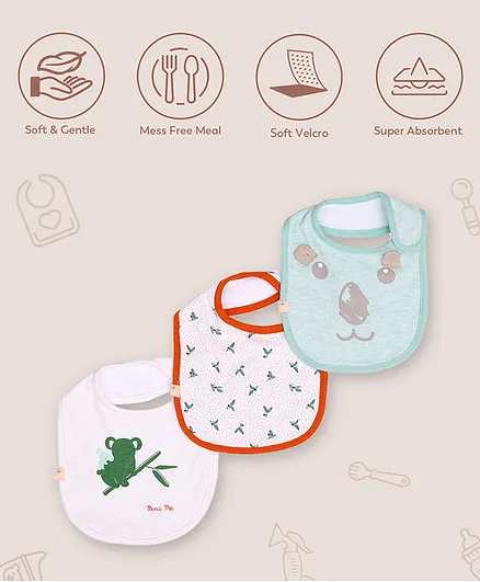 Mi Arcus Koala Printed Knitted Bib Pack of 3 - Multicolour