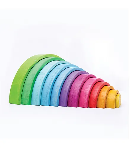 Little Jamun Rainbow Beech Wood Stacker - 12 Pieces