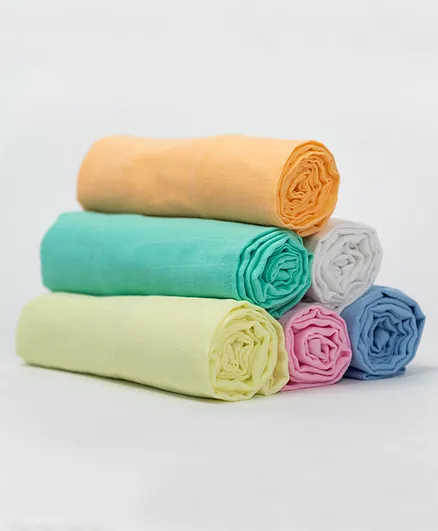 LazyToddler Cotton Organic Muslin Baby Swaddles Pack Of 4 (Colour May Vary)