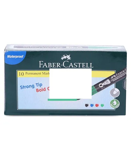 Faber Castell Permanent Marker Pen Pack of 10 - Green