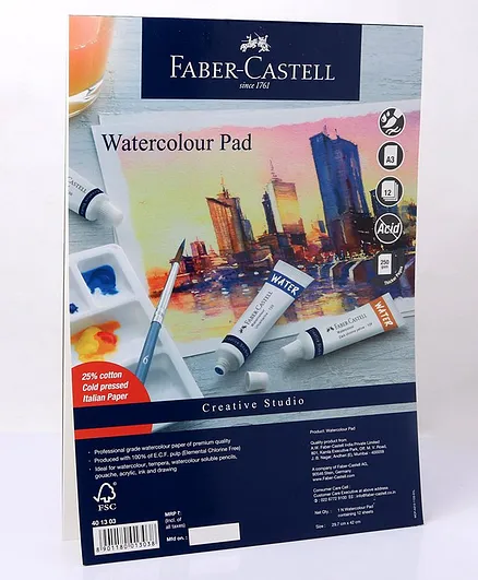 Faber Castell A3 Watercolour Pad - 12 Sheets