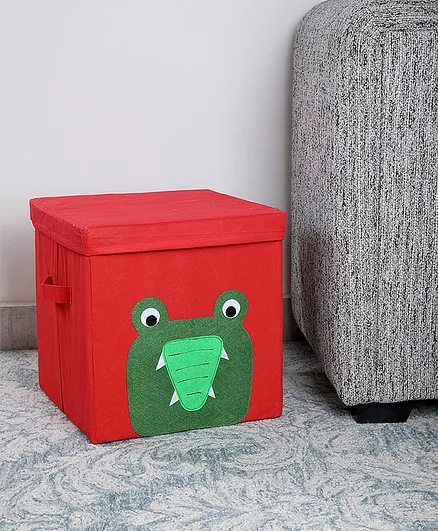 My Gift Booth Crocodile Storage Cube With Lid - Red