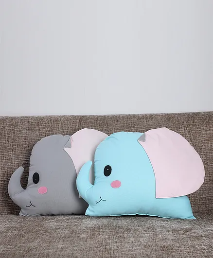 My Gift Booth Elephant Cushion Pack of 2 - Grey