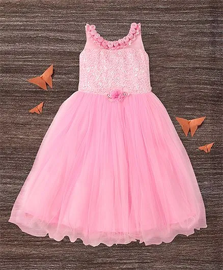 M'Princess Flower Design Gown - Pink