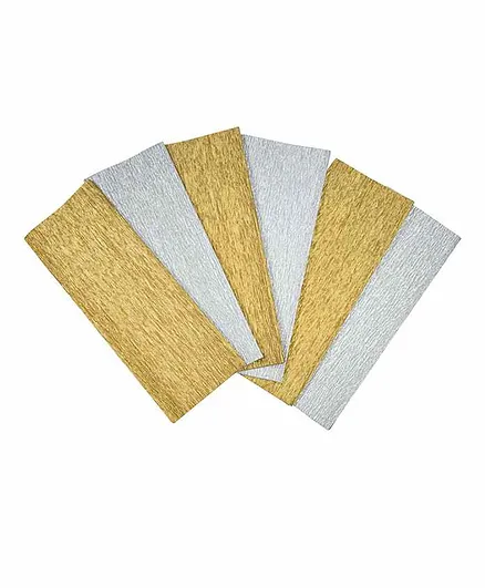 Asian Hobby Crafts Duplex Paper Pack of 6 - Golden Silver