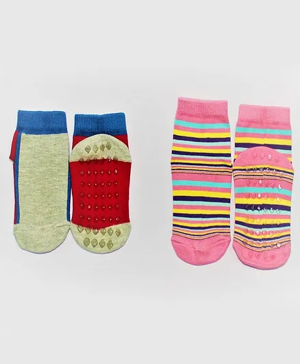 NoFall Striped 2 Pair Of Socks - Multicolor