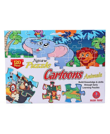 Yash Toys Animals Cartoon Jigsaw Puzzle Pack of 3 - 40 Pieces Each