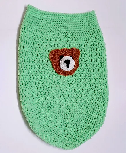 Knits & Knots Bear Knit Detailing Sleeping Bag - Light Green