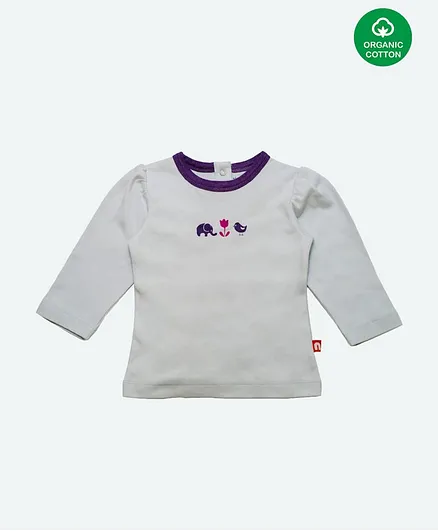 Nino Bambino 100% Organic Cotton Half Sleeves Printed Tee - White