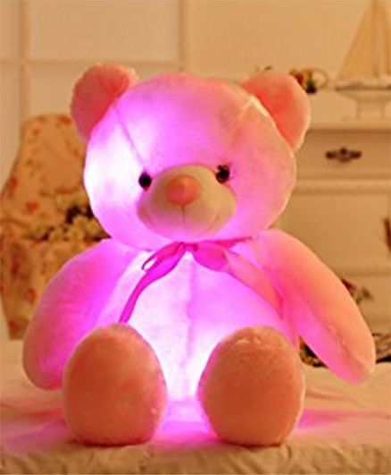 EZ Life 7 Color LED Light Teddy Pillow Plush Soft Toy - Pink
