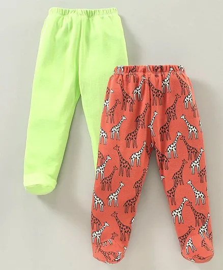 Ben Benny Bootie Leggings Pack Of 2 - Green Orange