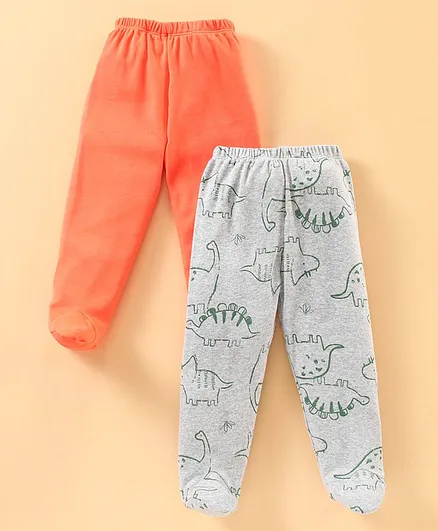 Ben Benny Bootie Leggings Pack Of 2 - Orange Grey