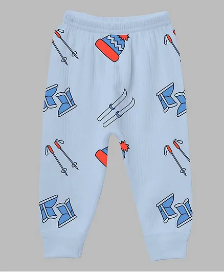 Plan B Full Length Ski Kit Print Thermal Pants - Blue
