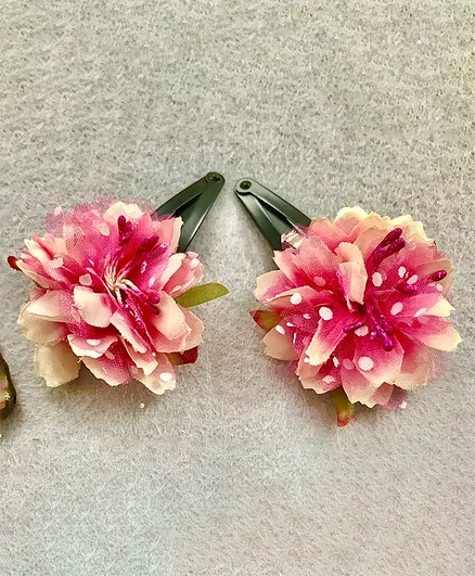 Kalacaree Designer Flower Hair Clip - Pink