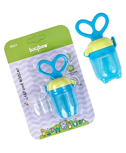 Baybee Silicone Food Fruit & Veggie Nibbler With Extra Mesh Feeder - Blue