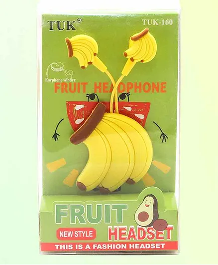 Spiky Banana Shaped Earphones With Zero Distortion - Yellow