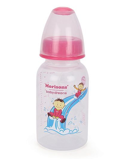 Morisons Baby Dreams Polypropylene Plastic Designer Feeding Bottle Pink - 125 ml