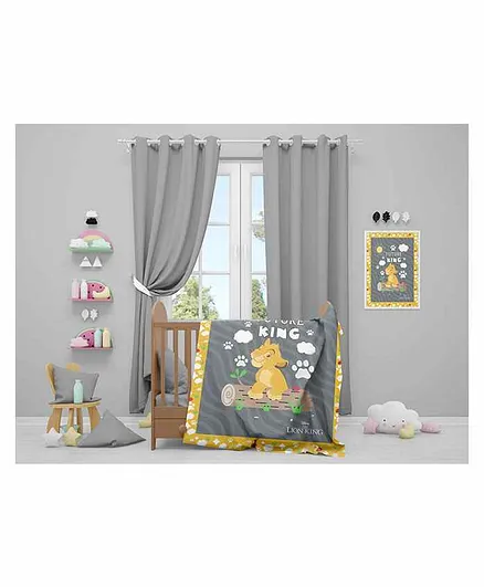 Disney Simba Super Soft Plush Baby Quilt - Grey