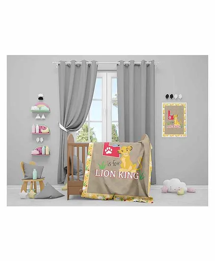 Disney Simba Super Soft Plush Baby Quilt - Brown