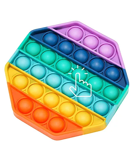 OPINA Pentagon Shape Pop Bubble Stress Relieving Silicone Pop It Fidget Toy - Multicolor