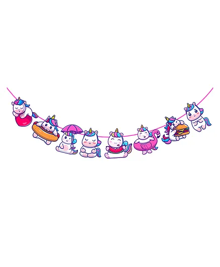 Zyozi Unicorn Themed Banner Multicolour - Length 243 cm