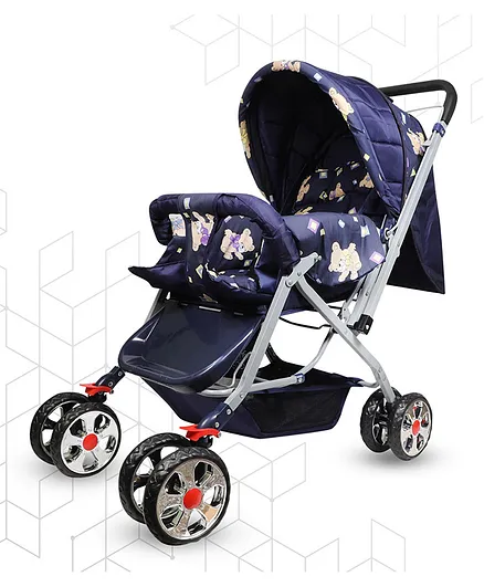 MAANIT Twin Stroller With Parent Handle - Multicolor