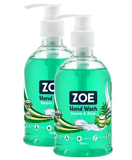 Zoe Neem And Aloe & Neem And Aloe Hand Wash - 600 ml - Pack Of 2