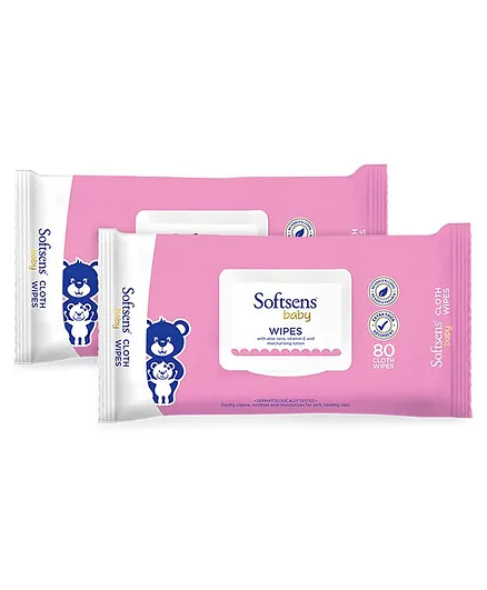 Softsens Baby Wipes - 80 Pieces -2