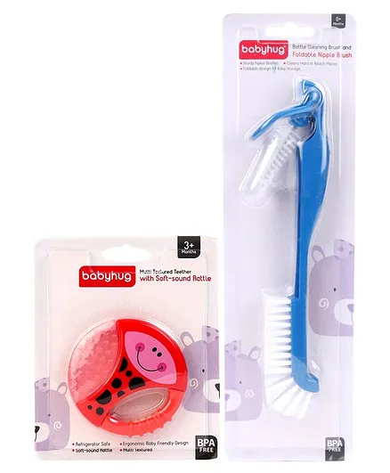 Babyhug Teether&Bootle cleaning Brush combo