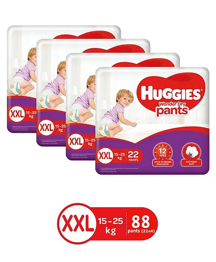 Huggies Wonder Pants XX Large Size Diapers - 22 Pieces - ( Pack of 4 )