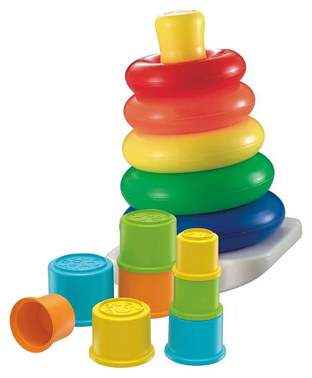 Fisher Price Rock A Stack & Stacking Cups Multicolour - Pack of 8