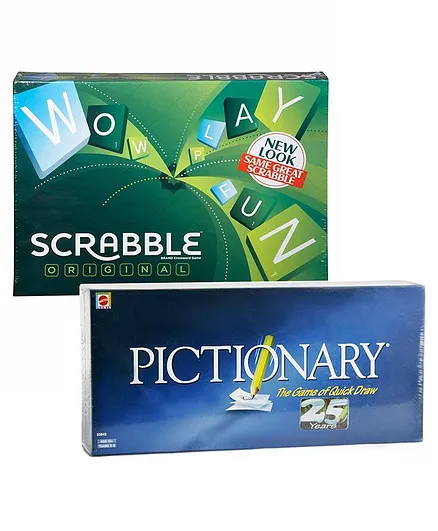 Mattel Scrabble Original Board Game & Pictionary The game of Quick Draw
