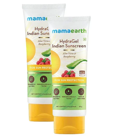 mamaearth Hydragel Indian Sunscreen Lotion - 50 grams (Pack of 2)
