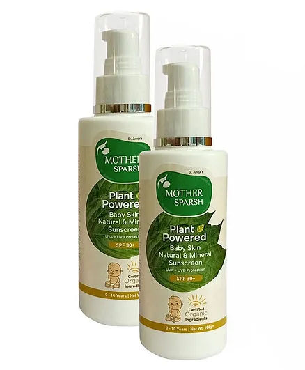 Mother Sparsh Natural Sunscreen - 100 ml (Pack of 2)