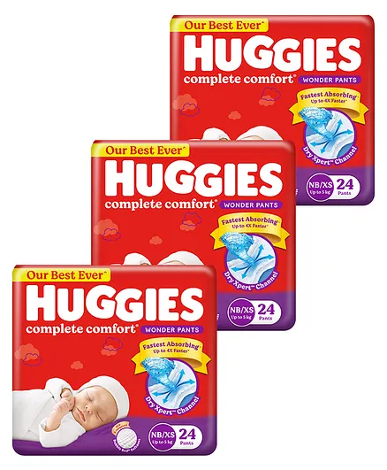 Huggies Wonder Pants Extra Small Pant Style Diapers - 24 Pieces - (Pack of 3)