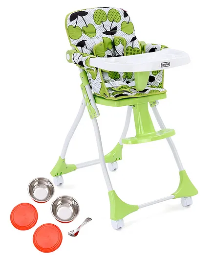Babyhug Bloom High Chair with Foot Rest - Green