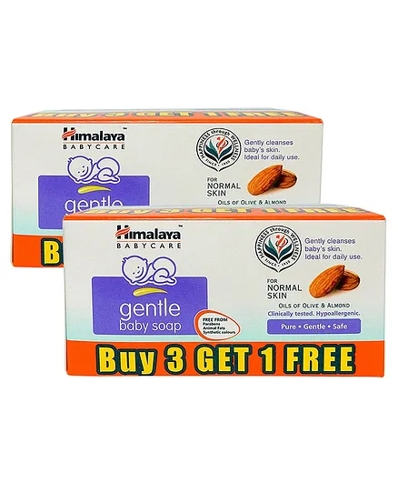 Himalaya Gentle Baby Soap 4x75 gm (BUY 3 Get 1 Free) (Pack of 2)